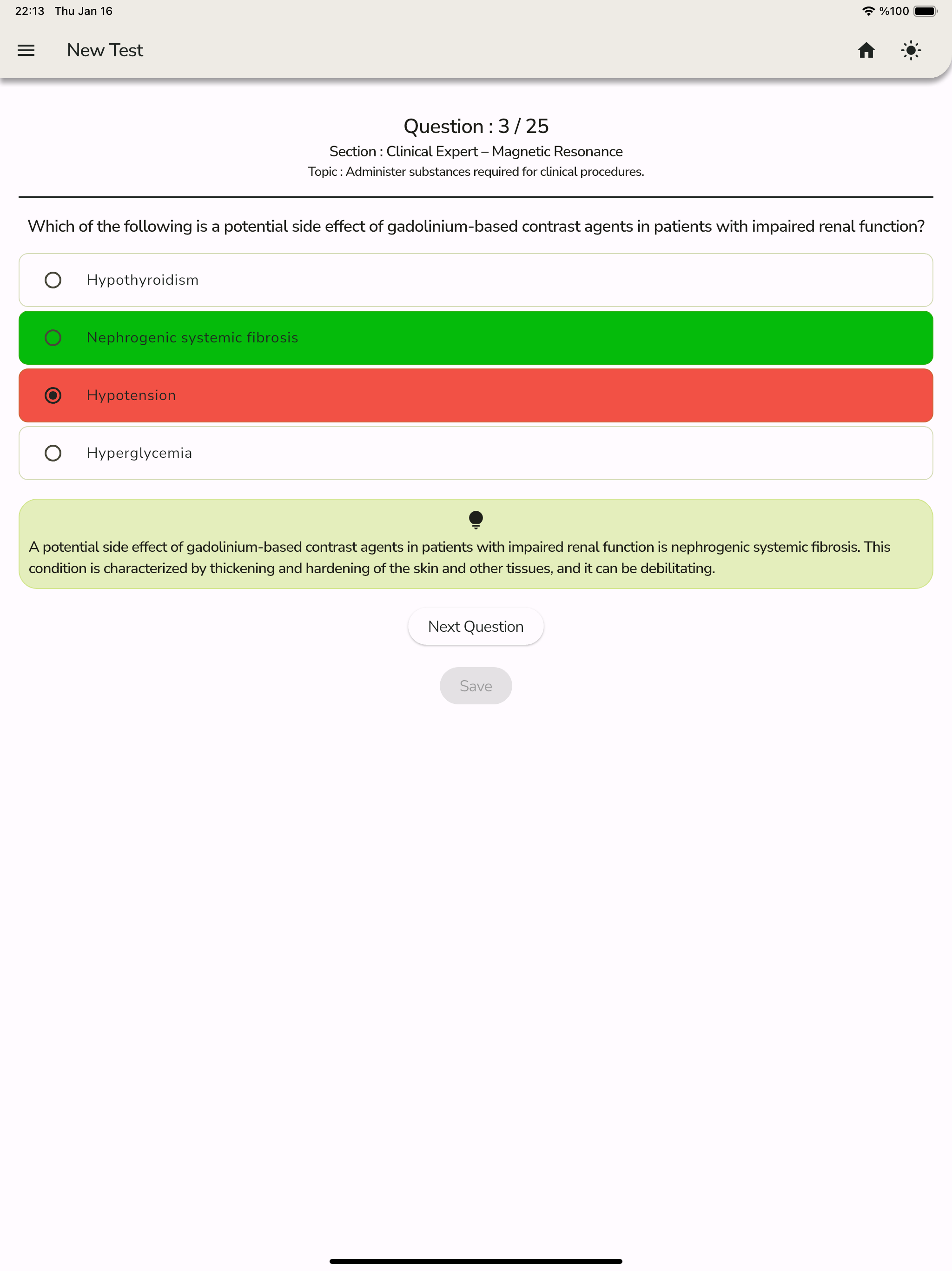 Medical Radiation Exam Test