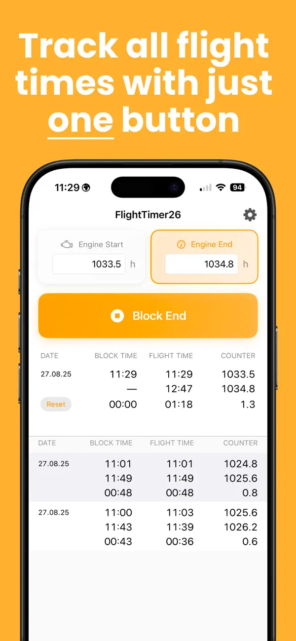 #1. FlightTimer26 (iOS) De: Christian Heim