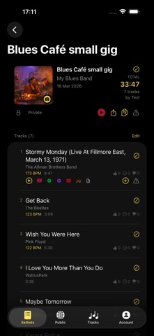 The Live Setlists screenshot