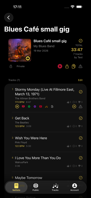 The Live Setlists Screenshot 2 of 9
