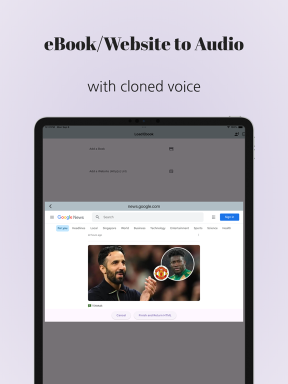 Clone Voice Reader/eBook iPad screenshot 2 - Utilities app