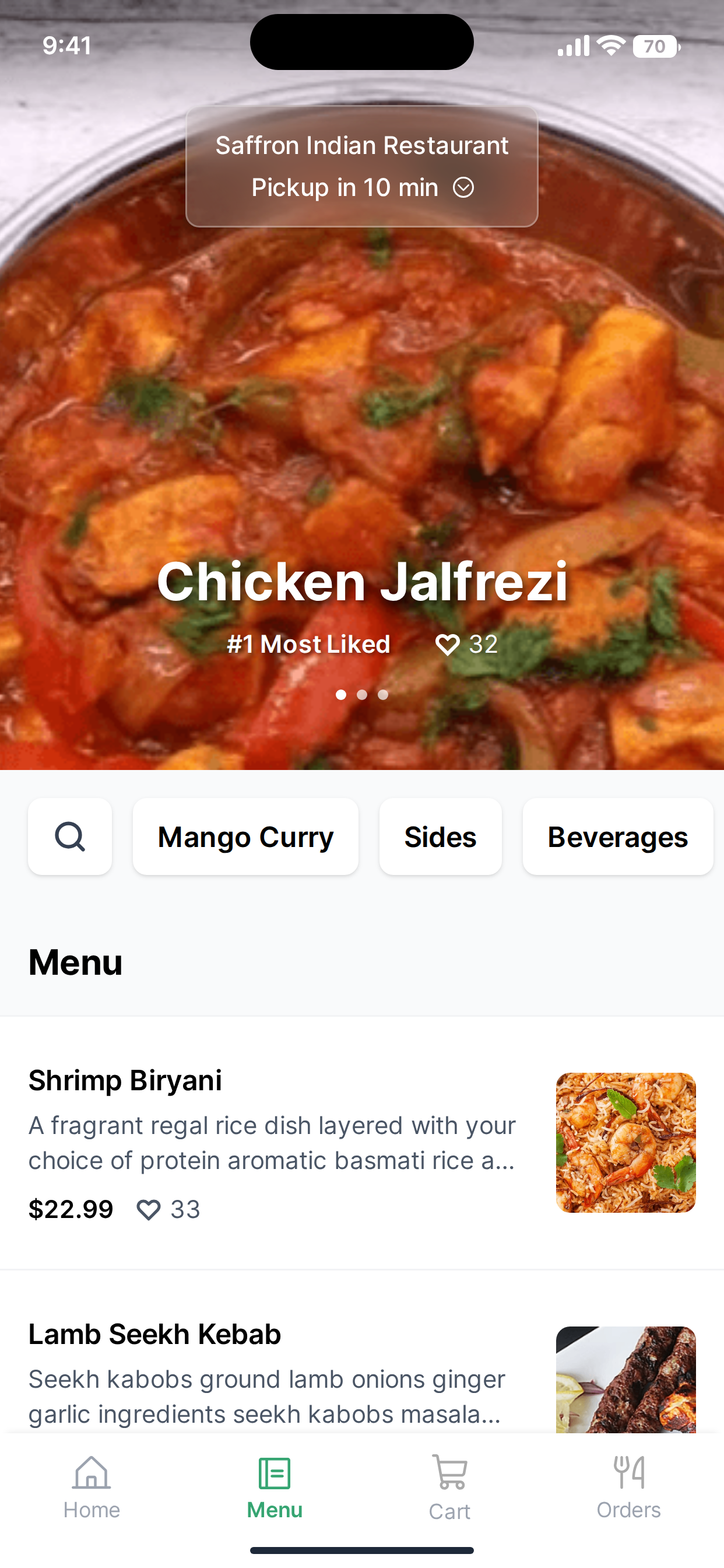 Saffron Indian Restaurant screenshot 2