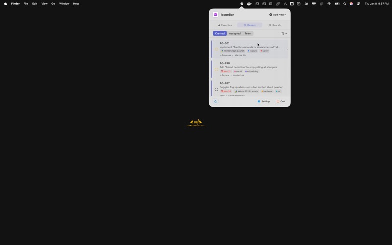 IssueBar app screenshot 2