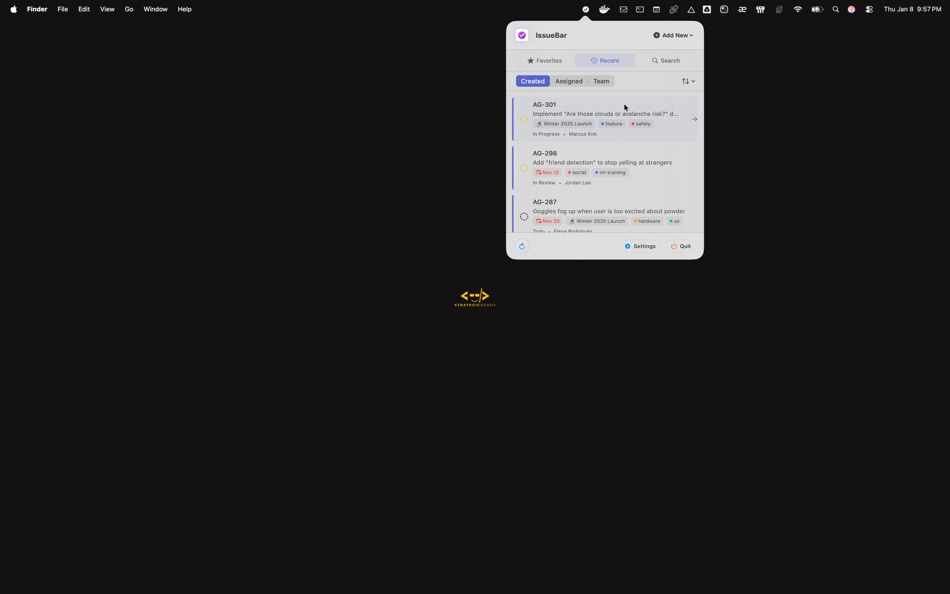 #2. IssueBar (macOS) Ved: Prashant Sridharan