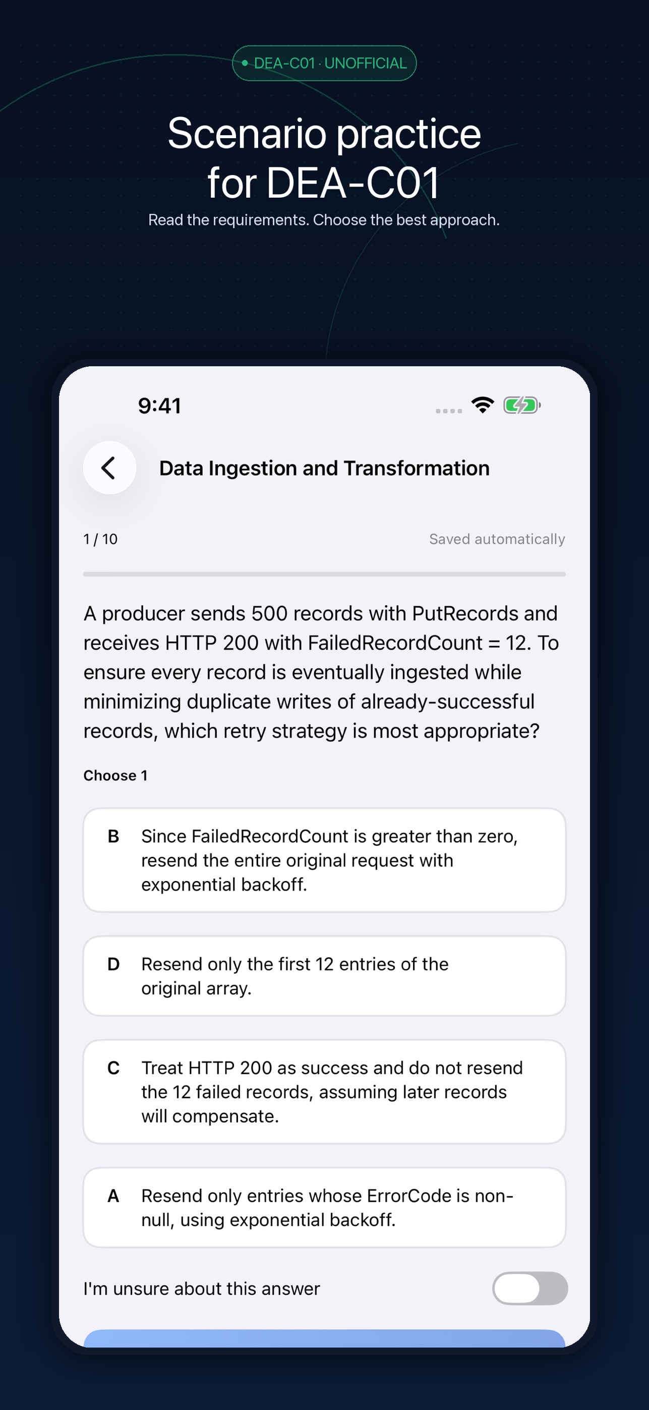 Screenshot 2 of DEA-C01 Exam Drill