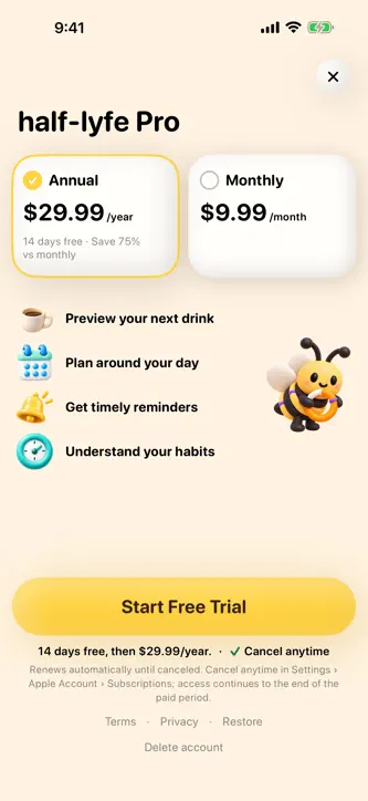 half-lyfe: Caffeine Coach screenshot 5