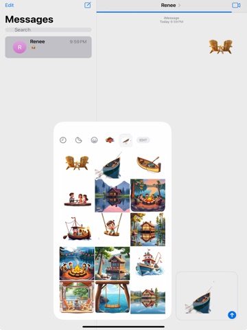 Lake House Vacation Stickers iPad screenshot