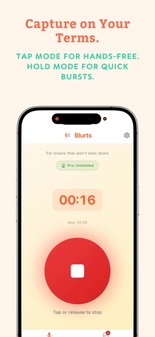 Blurts: Voice memos to tasks iPhone screenshot