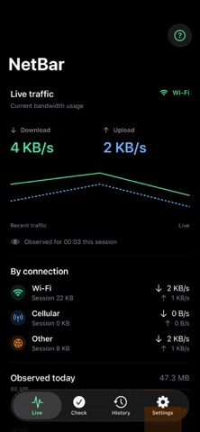 NetBar: Live Network Meter Screenshot 1 of 1