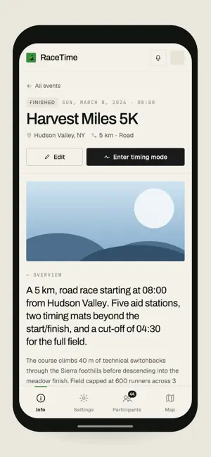Manage race with RaceTime screenshot 2
