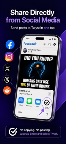 Twyst Fact Check iPhone screenshot