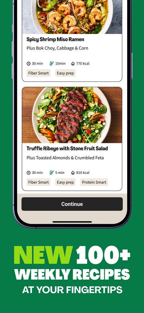 HelloFresh: Meal Kit Delivery - This tool offers a vast selection of new weekly recipes, complete with detailed nutritional information and categorized "Smart" dietary tags for informed choices.