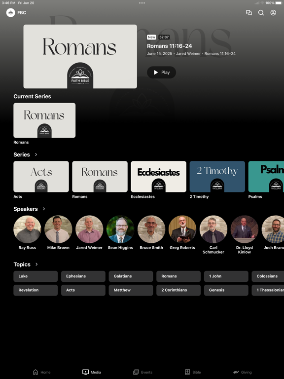 Faith Bible Canton iPad screenshot 2 - Education app