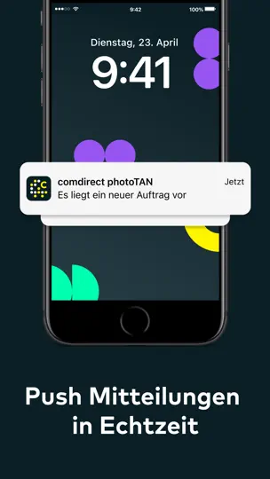 Screenshot von Comdirect PhotoTAN App auf dem iPhone 6
