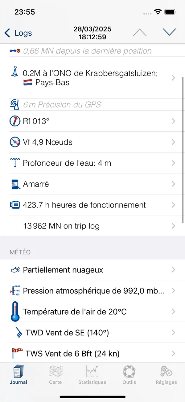 Screenshot #2 pour Livre de bord Nautical Logbook