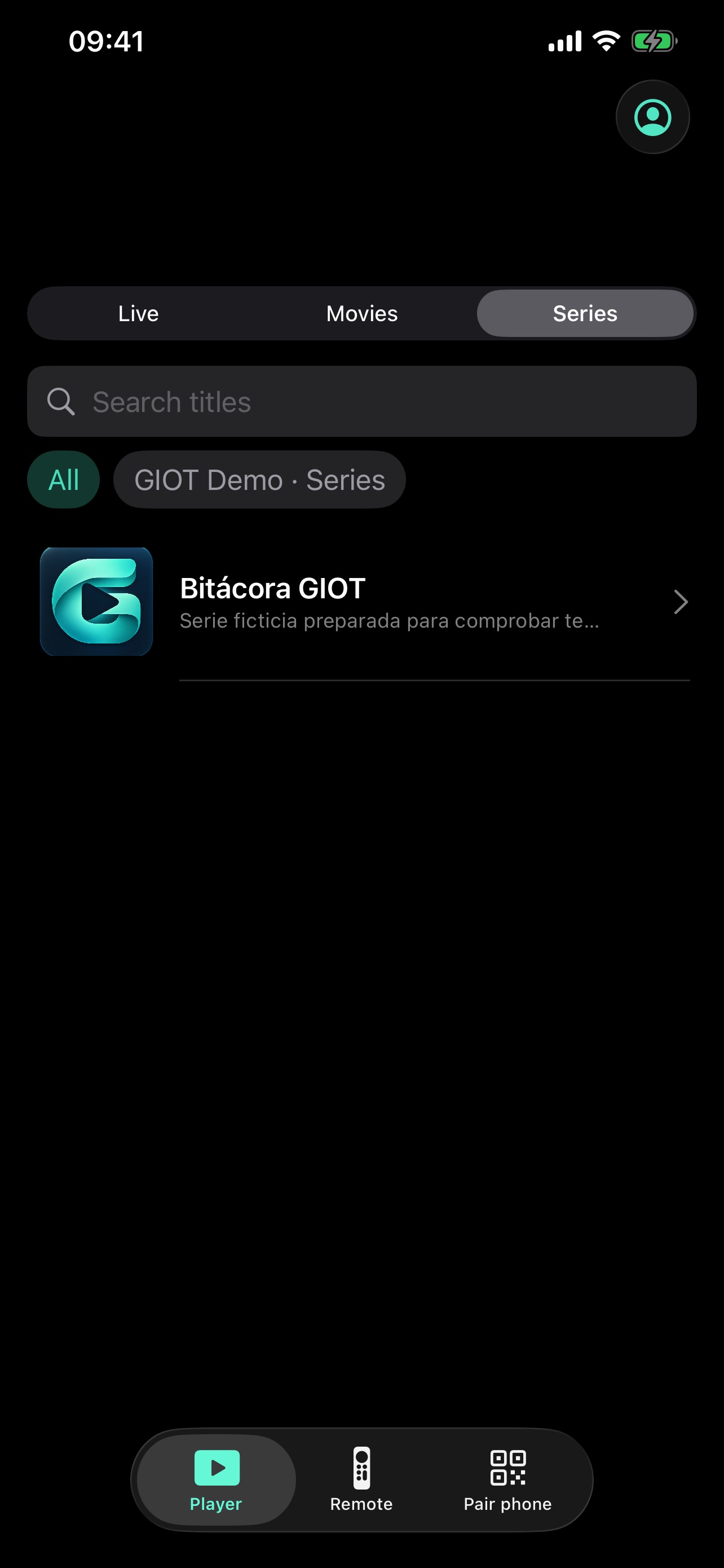 Screenshot 1 of GIOT Player