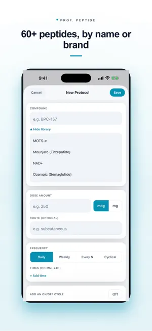 Prof. Peptide Protocol Tracker screenshot 2