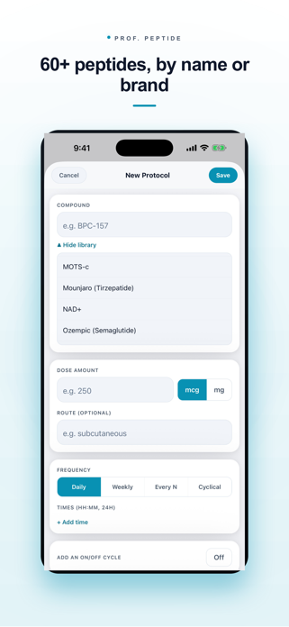 Prof. Peptide Protocol Tracker Screenshot 2 of 6