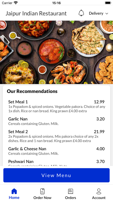 Jaipur Indian Restaurant. Screenshot