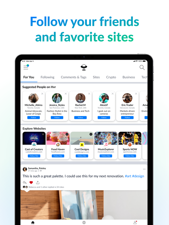 Hvr iPad screenshot 2 - Social Networking app