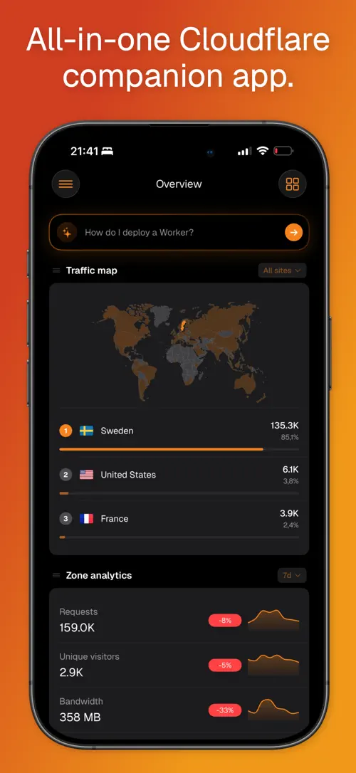 Schermata di Clouder for Cloudflare 2