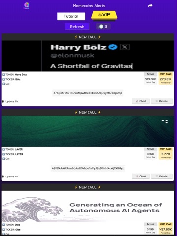Memecoin Alerts: Real-Time SOL iPad screenshot