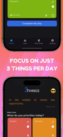3 Things - Daily Focus Todo Screenshot 2 of 5