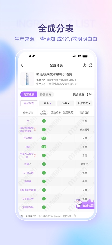 美丽修行-查询美妆产品和化妆品成分 - Comprehensive Ingredient Analysis