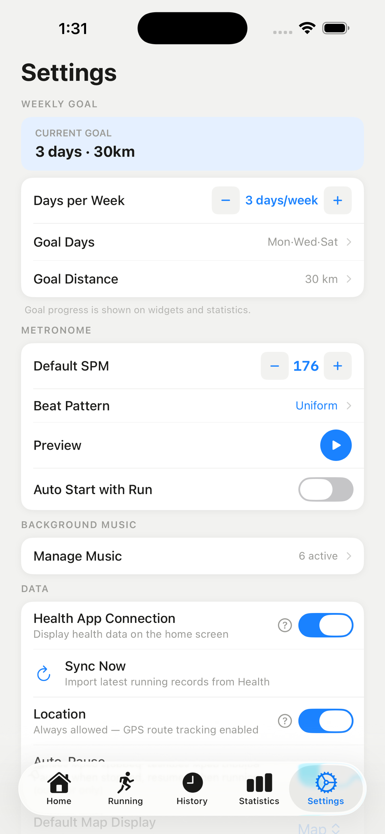Dalim - Running Tracker