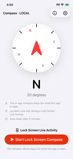 Lock Screen Compass screenshot 1
