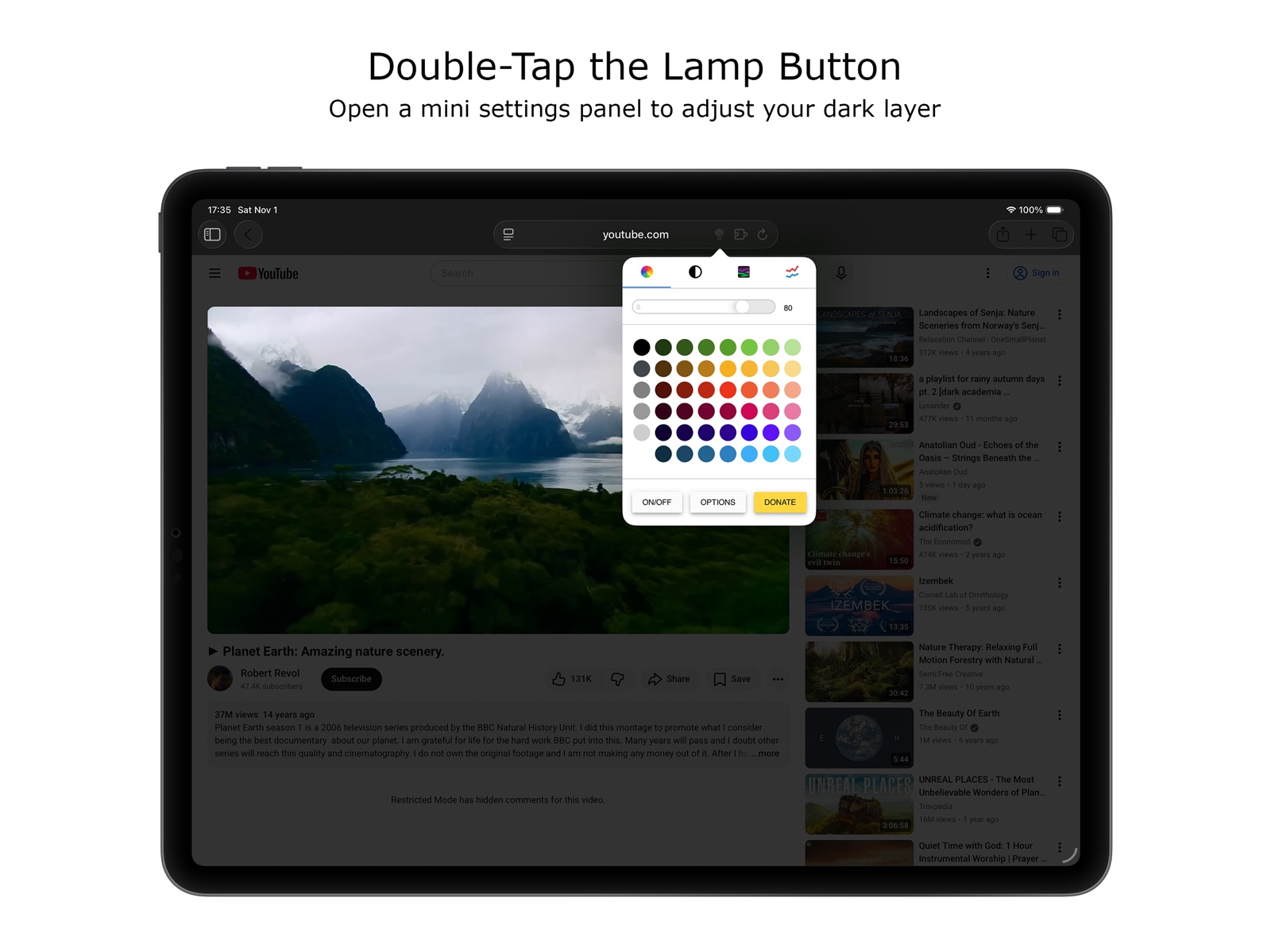 Turn Off the Lights for Safari ipad screenshot 3