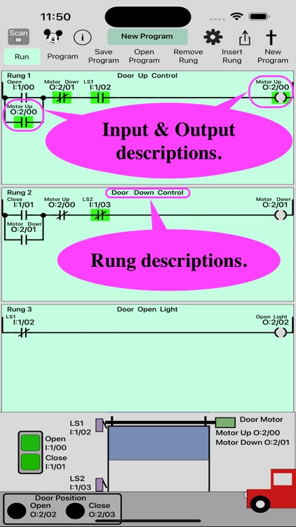 PLC Simulator 2, Ladder Logic