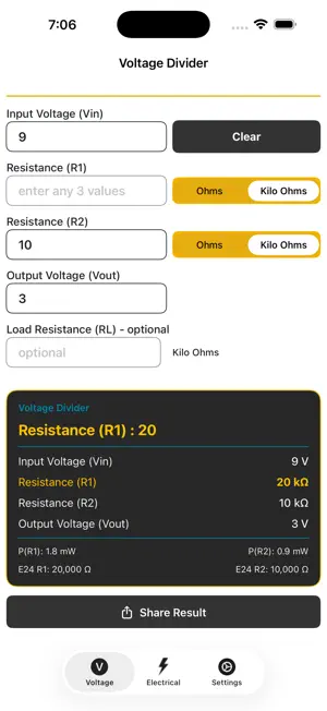 Voltage Divider Calculator screenshot 4