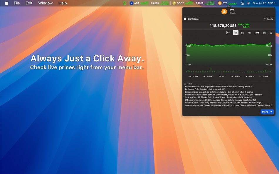 #5. Crypto Widgets for Coinbase (macOS) 由: Wonderlink SL