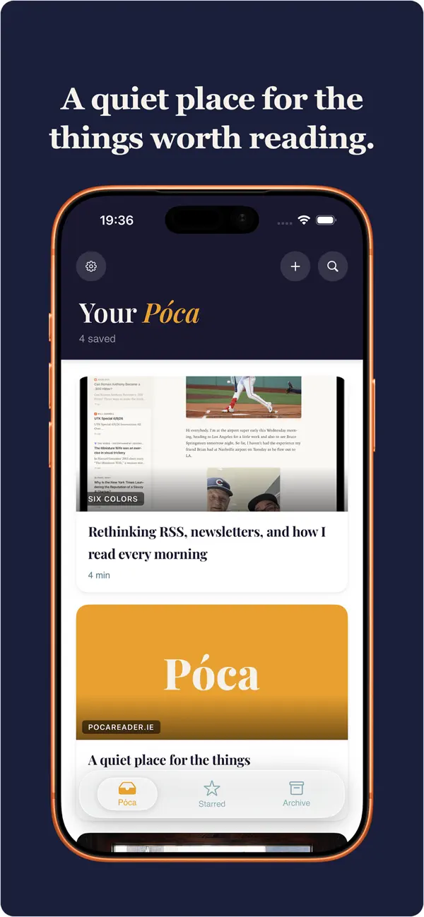 Screenshot #1 pour Póca: Read Later & Articles