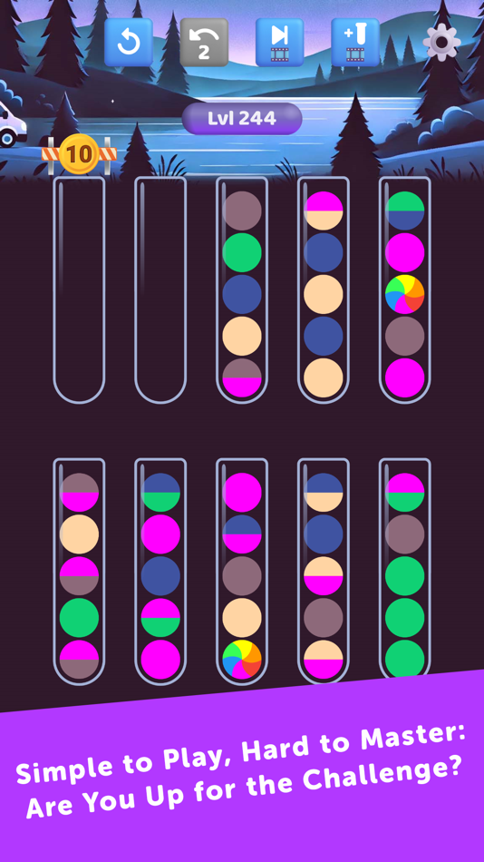 #6. Ball Sort: Bicolor Twist (iOS) By: Viviana Baeza