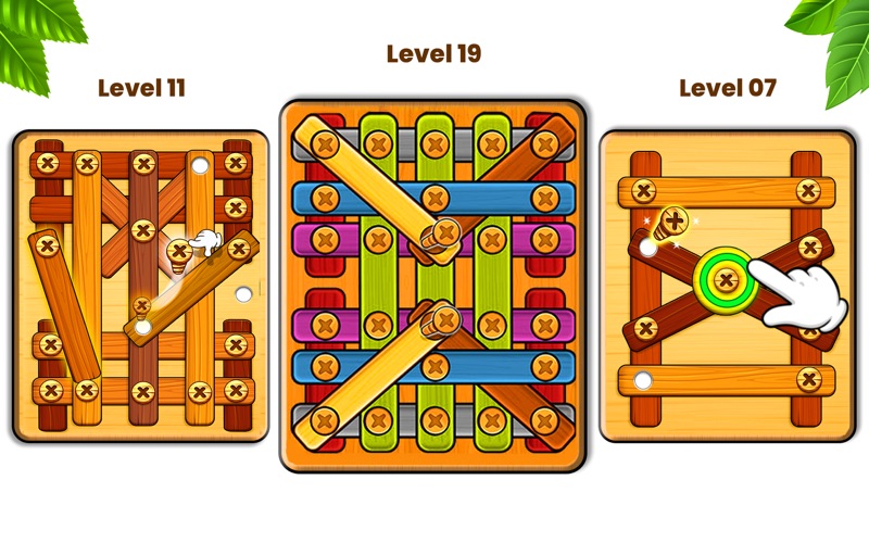 Wood Nuts Bolt Pin Puzzle Game Screenshot