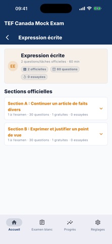 TEF Canada Mock Exam Screenshot 5 of 8