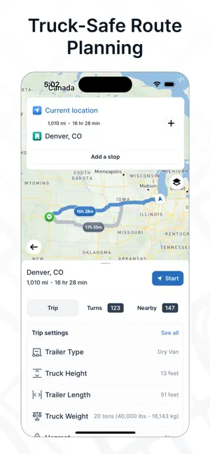 TruckMap - Truck GPS Routes iPhone screenshot 2