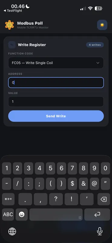 Modbus Poll Mobile screenshot 5 of 5