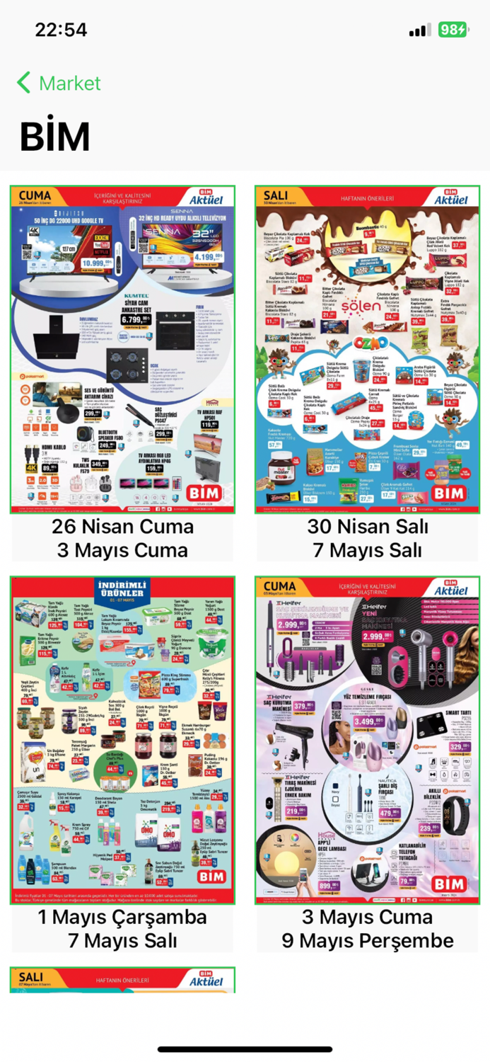 Aktüel Ürünler Cepte Broşürler