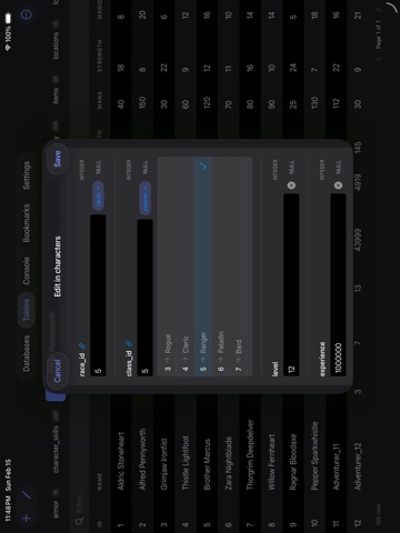 Tablewright: SQLite Editor ipad screenshot 4