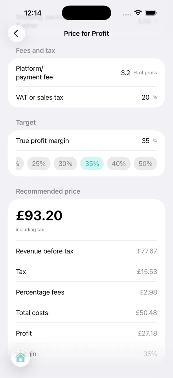 Screenshot #1 pour Margin/Cost Calculator