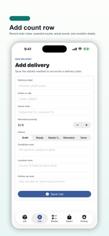 Delivery Item Count Pad Screenshot 2 of 5