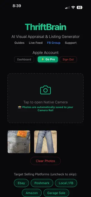 ThriftBrain: Thrift & Resell screenshot 1