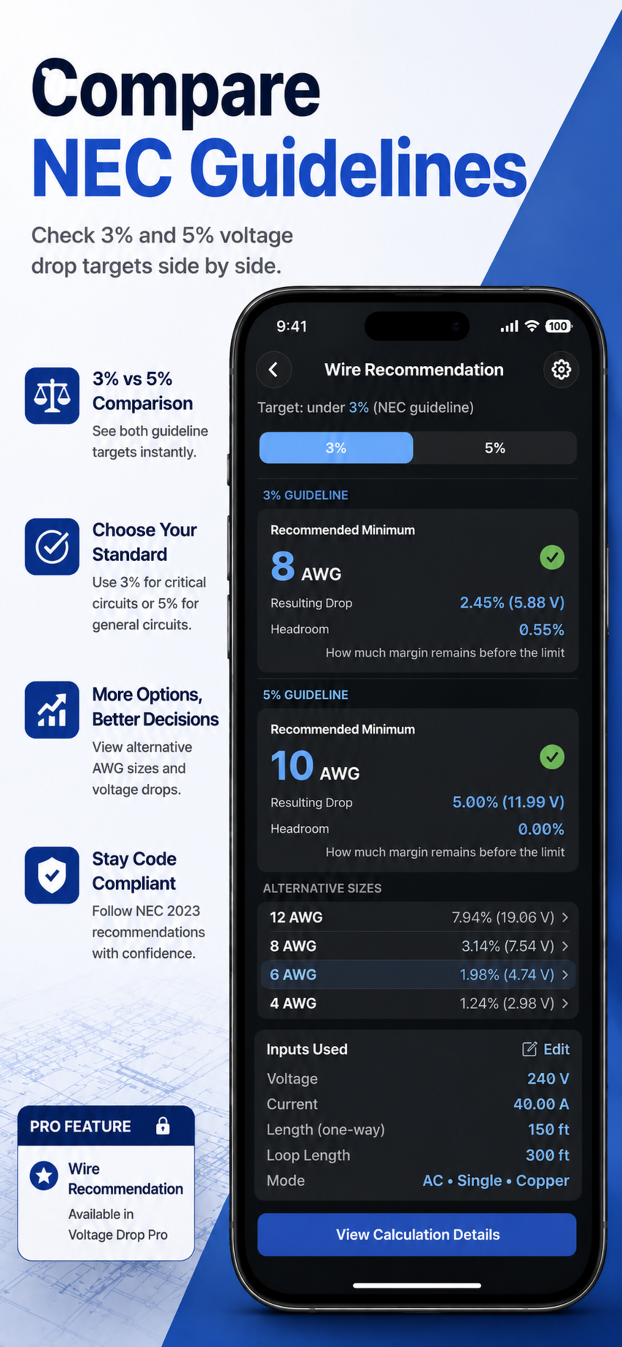 Voltage Drop Calculator – NEC screenshot 4