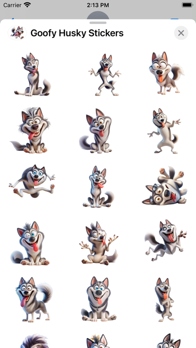 Screenshot #1 pour Goofy Husky Stickers