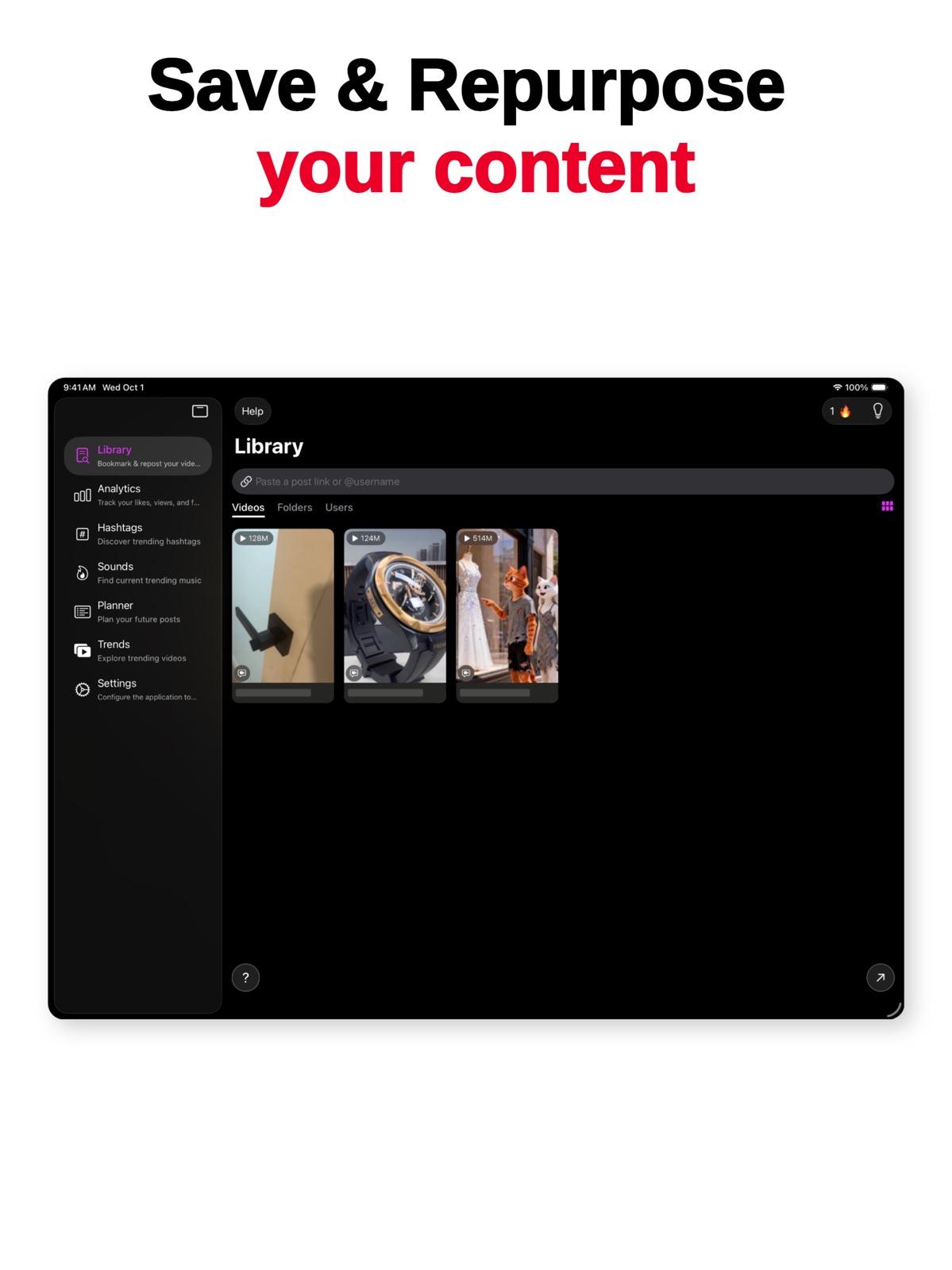 SnapTk Save Video from Links ipad screenshot 1