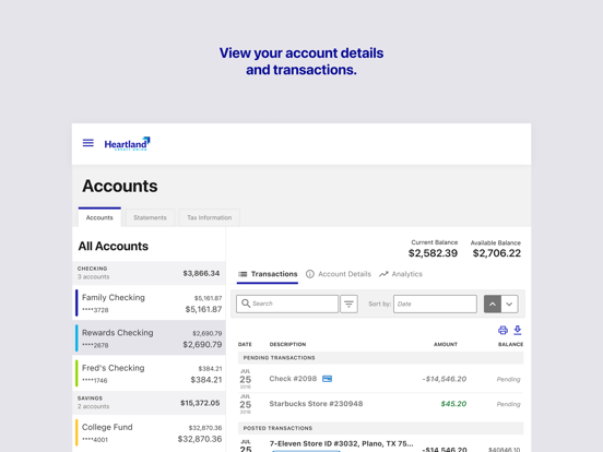 Heartland Credit Union (WI) iPad screenshot 3 - Finance app
