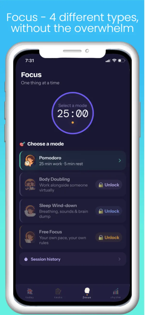Screenshot #3 pour Nomi: Focus & Calm